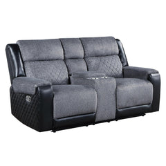 GALAXY GREY/BLACK CONSOLE RECLINING LOVESEAT