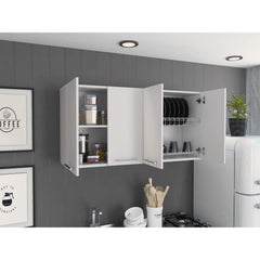 Halo Rectangle Four Swing Doors Wall Cabinet White