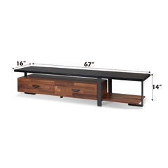 Zeus Walnut & Black Finish TV Stand