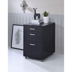 Aura Black High Gloss & Chrome Finish Cabinet