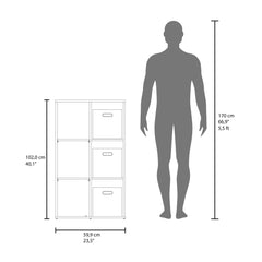 Astyanax 40" H Bookcase and Storage Cabinet with One Door and 3 Open Display Shelves, Compact Storage Cabinet