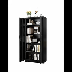 Apocalypse Furniture Direct Ironclad 71" Metal Storage Cabinet with Locking Doors and 4 Adjustable Shelves, Heavy-Duty Steel Cabinet for Garage, Laundry, Office, or Warehouse, Black