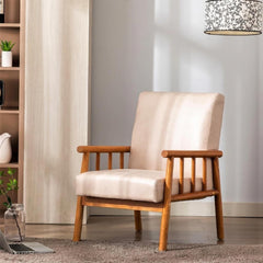 25'' Wide Classic Mid-Century Modern Arm Chair, Light Camel