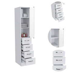Summit Linen Cabinet, Three Shelves, Four Drawers -White