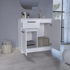 Aria Dresser with 2-Door Cabinets and Drawer -White