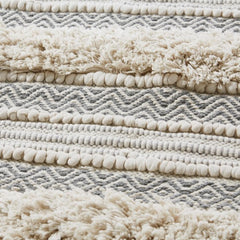 Aegisthus Texture Stripe Bath Rug Grey 22x58"