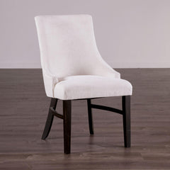 Transitional Style 2pc Arm Chair Angled Legs Padded Wing Back Welt Black And Beige Finish Dining Room