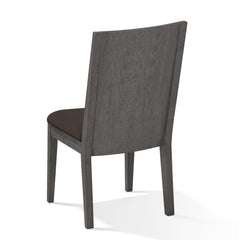 Poseidon 38 Inch Mahogany Wood Dining Chair with Panel Back, Gray