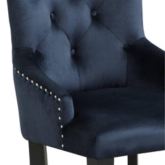 Infinity II Dark Navy Velvet & Black Finish Side Chair