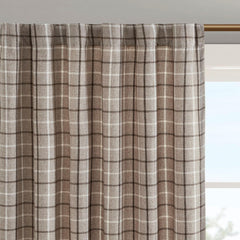 Cassandra Rod Pocket and Back Tab Curtain Panel with Fleece Lining Brown 50x95"