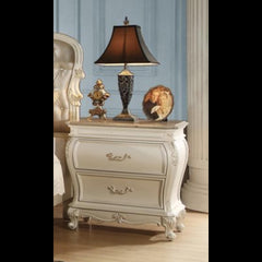 Aeneas Pearl White Finish Nightstand W/Granite Top