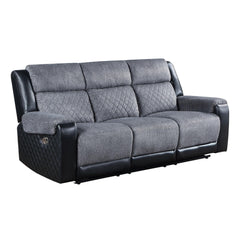 GALAXY GREY/BLACK RECLINING SOFA