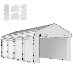 Carport Replacement Sidewall Panel for 10' x 15' Carports, UPF50+ Waterproof Replacement Side Wall Cover, White