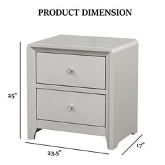 Exhibition Finish 1pc Nightstand Nickle Finish Hardware Central Metal Glide English Dovetail Drawer Contemporary Bedroom Furniture
