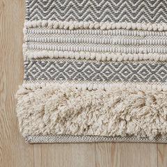 Aegisthus Texture Stripe Bath Rug Grey 22x58"