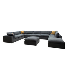 Coffee Bean Like Upholstery Full Compressed Modular Sectional with Toss Pillows