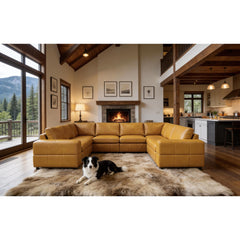 Large Arm Leather Match Upholstery Modular Sectional