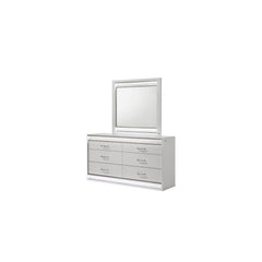 Glam Modern Style Mirror Made with Wood in White (INCLUDES MIRROR ONLY)