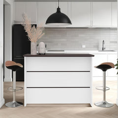 Chronicle Kitchen Island with Spacious Countertop, Open Lower Shelves, Storage Cabinet and Versatile Multi-Use Design for Meal Preparation, Coffee Station Organization,