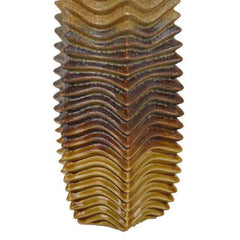 Aura Vase, Brown, Gray Ceramic Undulating Pattern, 20 Inch