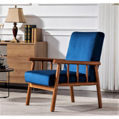 25'' Wide Classic Mid-Century Modern Arm Chair, Dark Blue