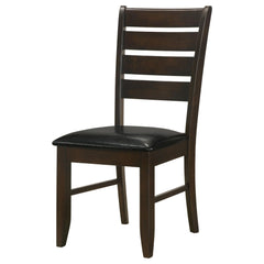 Showcase and Black Padded Seat Side Chairs (Set of 2)