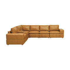 Large Arm Leather Match Upholstery Modular Sectional