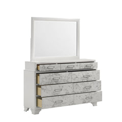 Hector Modern Style Mirror Made with wood in White(Includes Mirror Only)
