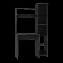 Valhalla Writintg Desk, Two Superior Shelves, Five Cubbies -Black