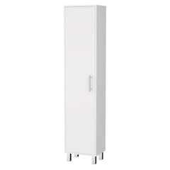 Saturn 1-Door 5-Shelf Tall Storage Cabinet White