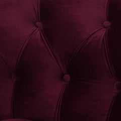 Harmony Rosa Victorian Tufted Upholstered Accent Chair, Burgundy Velvet