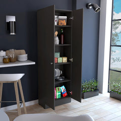 Valhalla Cabinet 71" H, Two Doors, Five Internal Shelves, Black