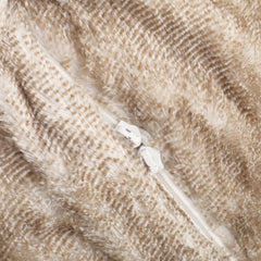 Nebula 5 Foot Rounded Faux Fur Bean Bag, Snow White/ Beige