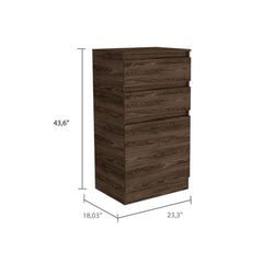 Hestia Dresser With Jewelry Box, Single Door Cabinet, Mirror, Two Drawers -Dark Walnut