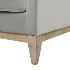 Revelation 36" Modern Farmhouse Arm Chair, Opal Grey Velvet
