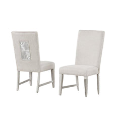 Nirvana Dining Side Chair Set of 2, Tapered Legs, Light Gray Poplar Wood