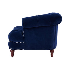Harmony Rosa Victorian Chesterfield Tufted Sofa, Navy Blue Velvet