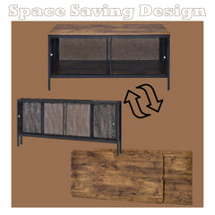 Nebula Antique Oak & Black Finish Coffee Table