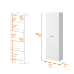 Storage Cabinet Pipestone, Double Door, White Finish