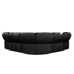 Hephaestus Modern Style power recliner sectional with Bluetooth speaker and LED made with wood & metal, Massage Function Included -Black