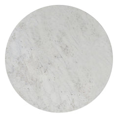Infinity 36 inch Wide Genuine Marble and Iron Contemporary Dining Table in White/Antique Copper