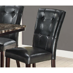 Modern Parson Chairs Black Faux Leather Tufted Set of 2 Side Chairs Dining Seatings