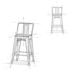 Vertex 24 inch Metal Counter Height Stool (Set of 2)