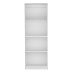 Home Bookcase with 4-Shelf Modern Display Unit for Books and Decor -White -Office