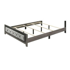 Arcadia Gray Linen & Gray Finish Queen Bed