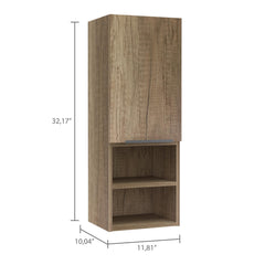 Legend Bathroom Cabinet, Two Interior Shelves, Two External Shelves, Single Door Cabinet -Pine