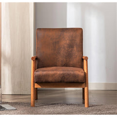 25'' Wide Classic Mid-Century Modern Arm Chair, Light Brown