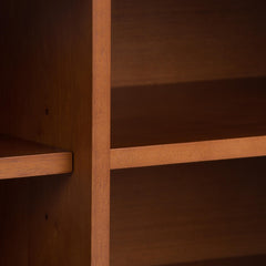 Galaxy 60 inch Wide Solid Wood Mid Century Low TV Stand in Teak Brown For TVs up to 65 inches