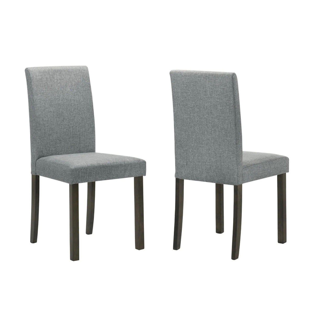 Cosmos Side Dining Chair Set of 4, Fabric Seating, Gray Brown Wood