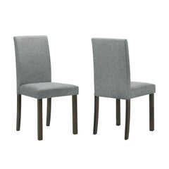 Cosmos Side Dining Chair Set of 4, Fabric Seating, Gray Brown Wood